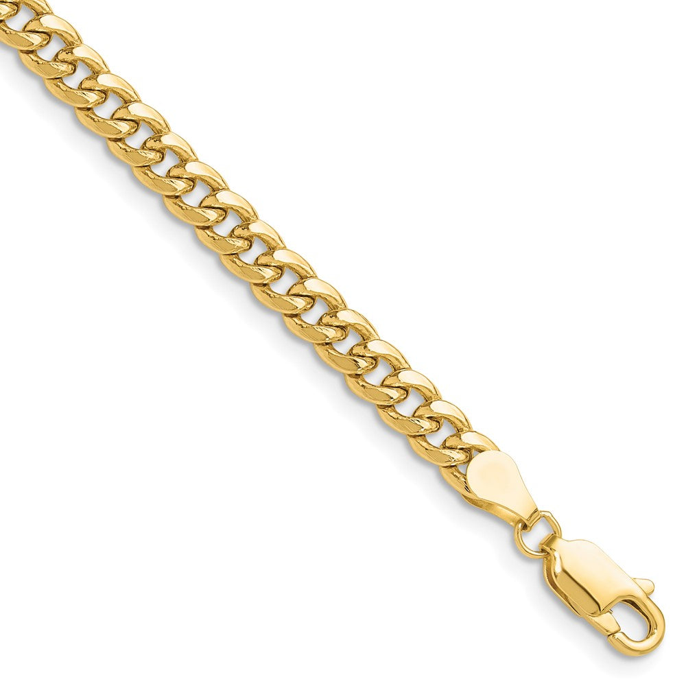 10K Gelbgold 4.5mm Halbmassiv Miami Kubanisch Gliederarmband