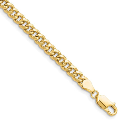 10K Gelbgold 4.5mm Halbmassiv Miami Kubanisch Gliederarmband