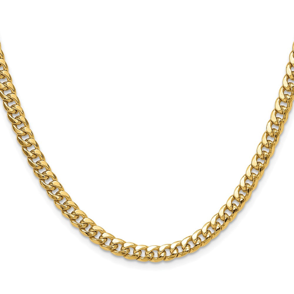 10K Gelbgold 5.25mm Halbmassiv Miami Kubanisch Halskette