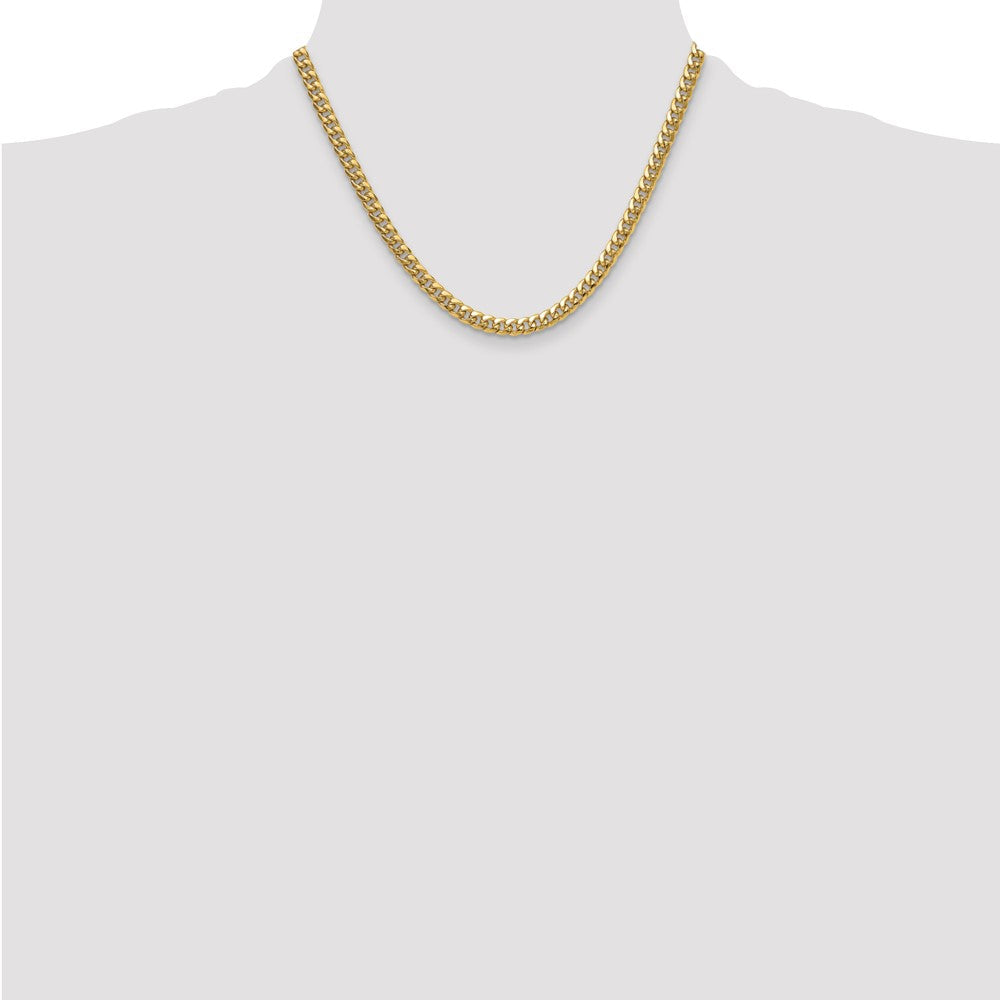 10K Gelbgold 5.25mm Halbmassiv Miami Kubanisch Halskette