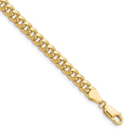 10K Gelbgold 5.25mm Halbmassiv Miami Kubanisch Gliederarmband