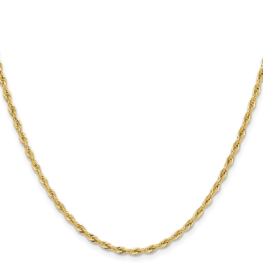 10K Gelbgold 2.5mm Halbmassiv Kordel Halskette