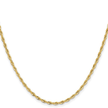 10K Gelbgold 2.5mm Halbmassiv Kordel Halskette