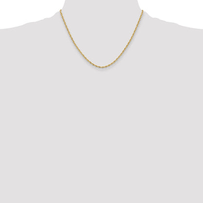 10K Gelbgold 2.5mm Halbmassiv Kordel Halskette
