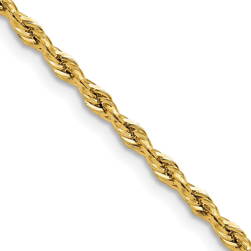 10K Gelbgold 2.5mm Halbmassiv Kordel Halskette