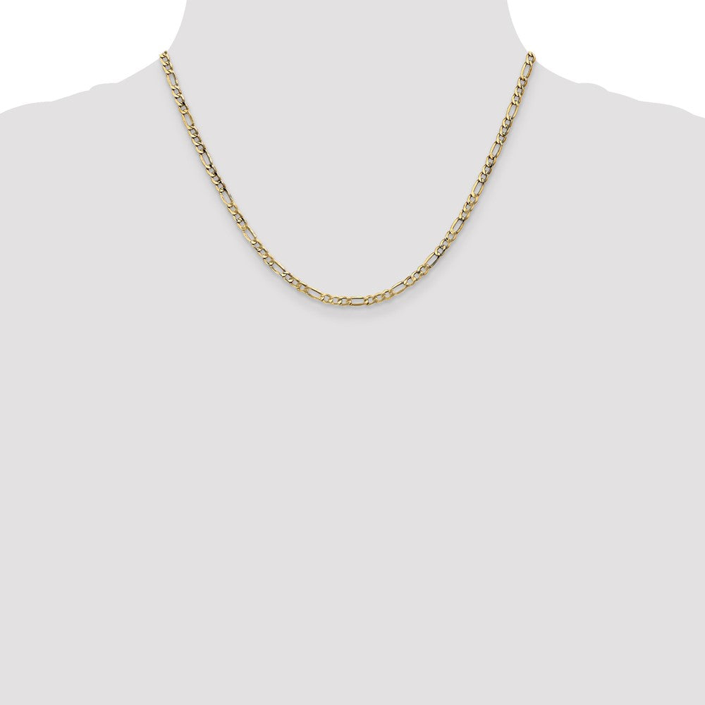 10K Gelbgold 3.5mm Halbmassiv Figaro Halskette