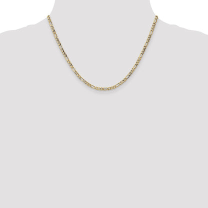 10K Gelbgold 3.5mm Halbmassiv Figaro Halskette