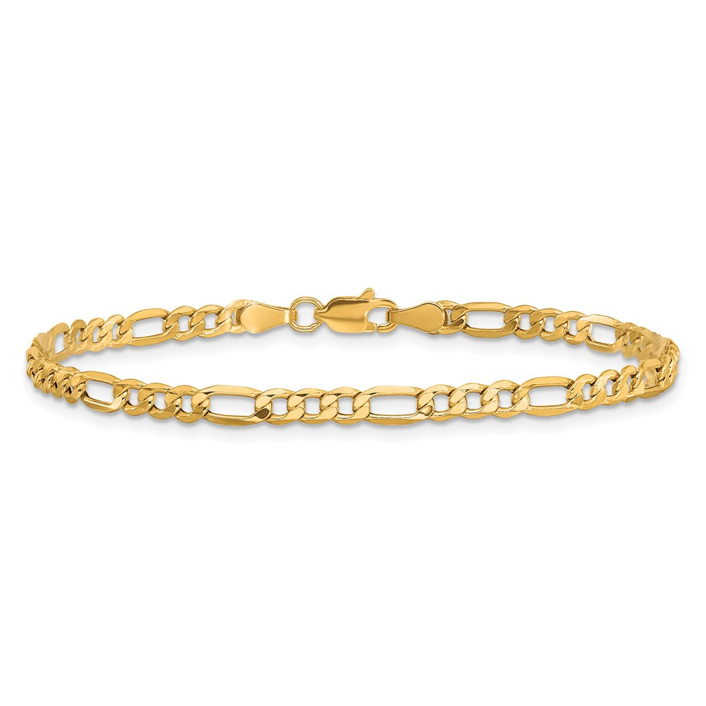 10K Gelbgold 3.5mm Halbmassiv Figaro Gliederarmband
