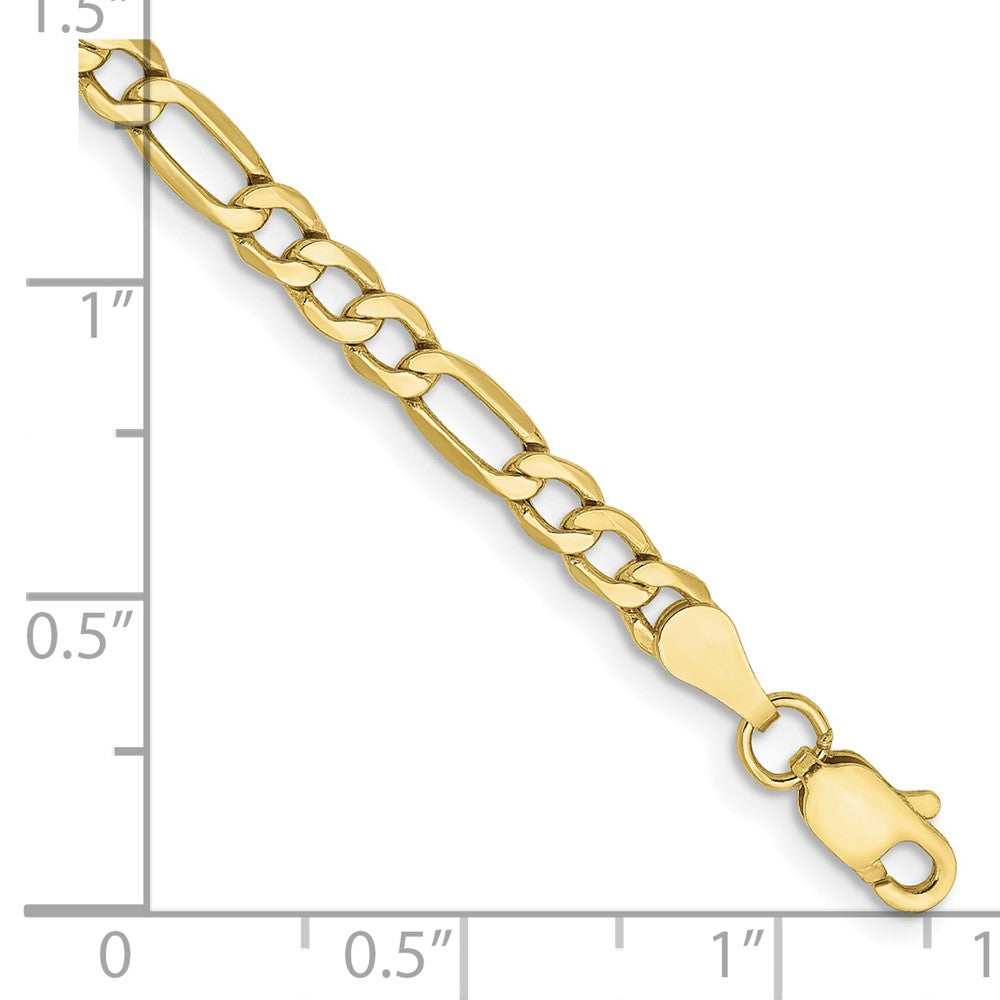 10K Gelbgold 3.5mm Halbmassiv Figaro Kette Fußkettchen