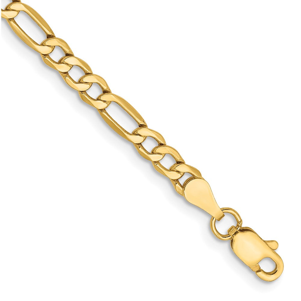 10K Gelbgold 3.5mm Halbmassiv Figaro Kette Fußkettchen