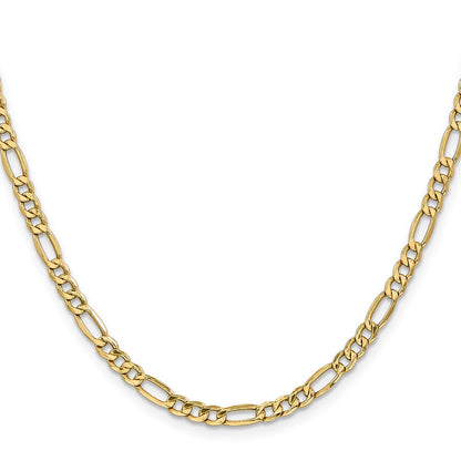 10K Gelbgold 4.2mm Halbmassiv Figaro Halskette