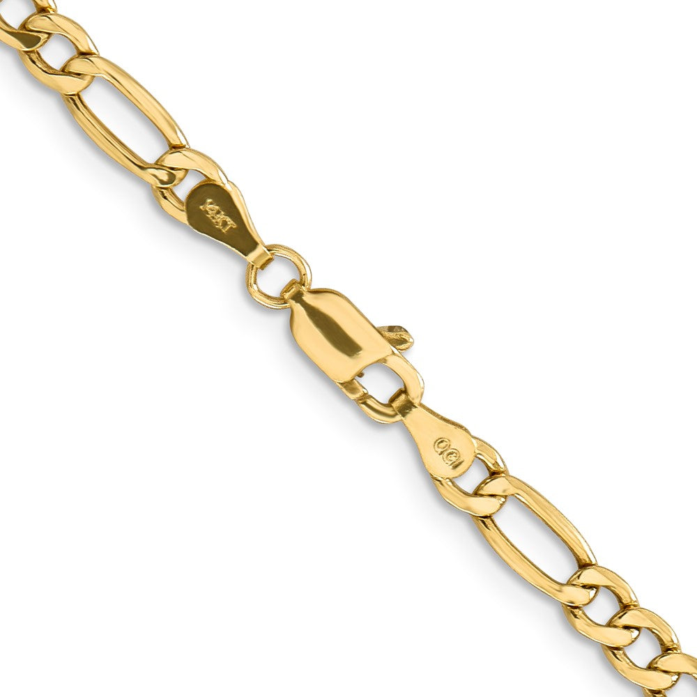 10K Gelbgold 4.2mm Halbmassiv Figaro Halskette