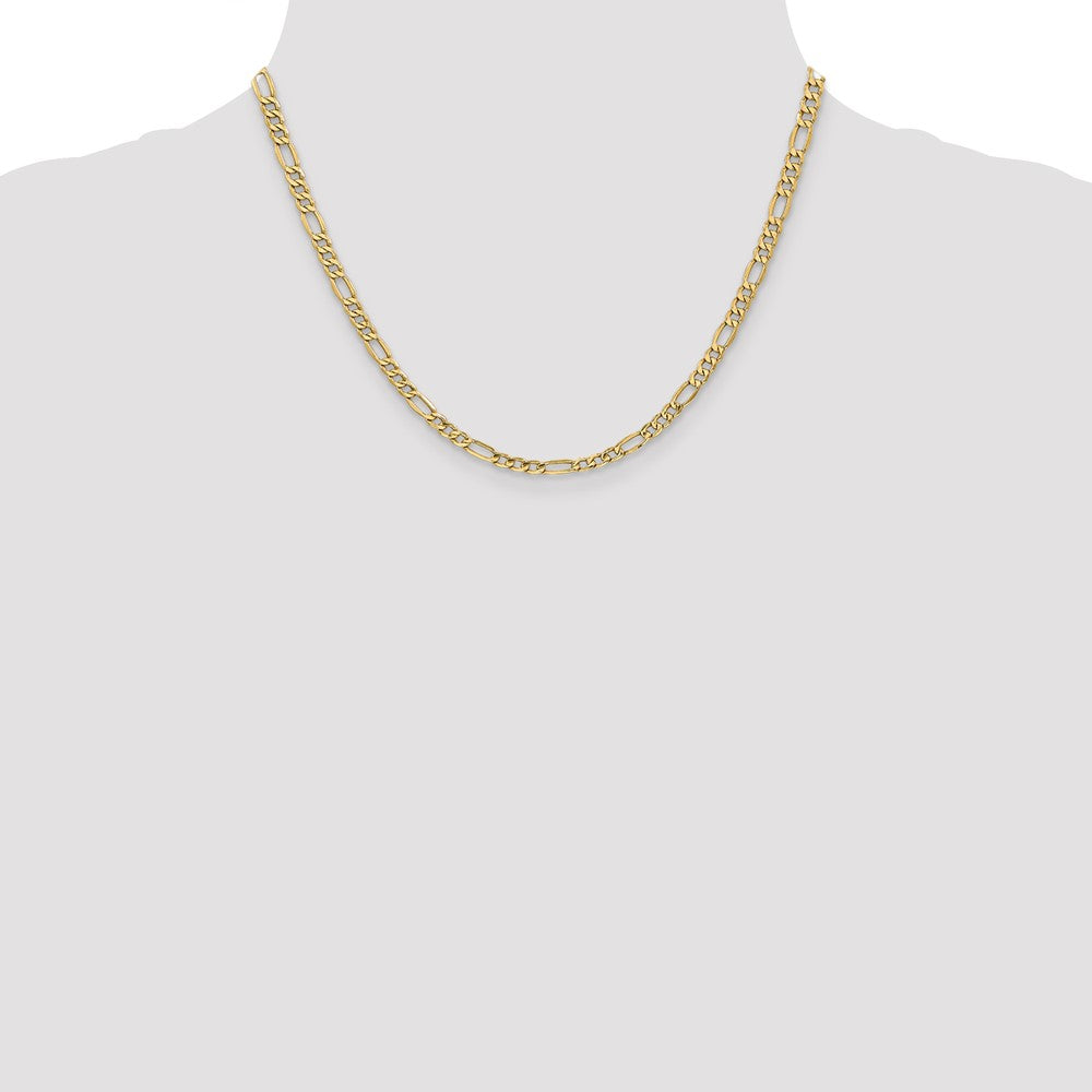 10K Gelbgold 4.2mm Halbmassiv Figaro Halskette
