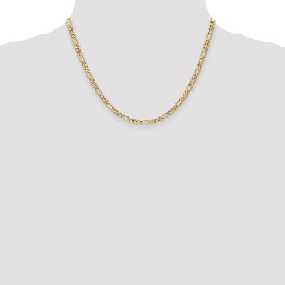 10K Gelbgold 4.2mm Halbmassiv Figaro Halskette