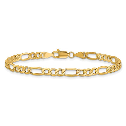 10K Gelbgold 4.2mm Halbmassiv Figaro Kette Fußkettchen
