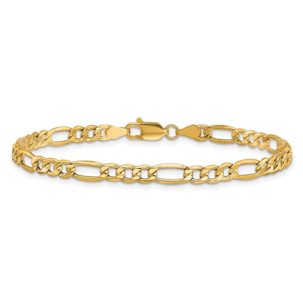 10K Gelbgold 4.2mm Halbmassiv Figaro Gliederarmband