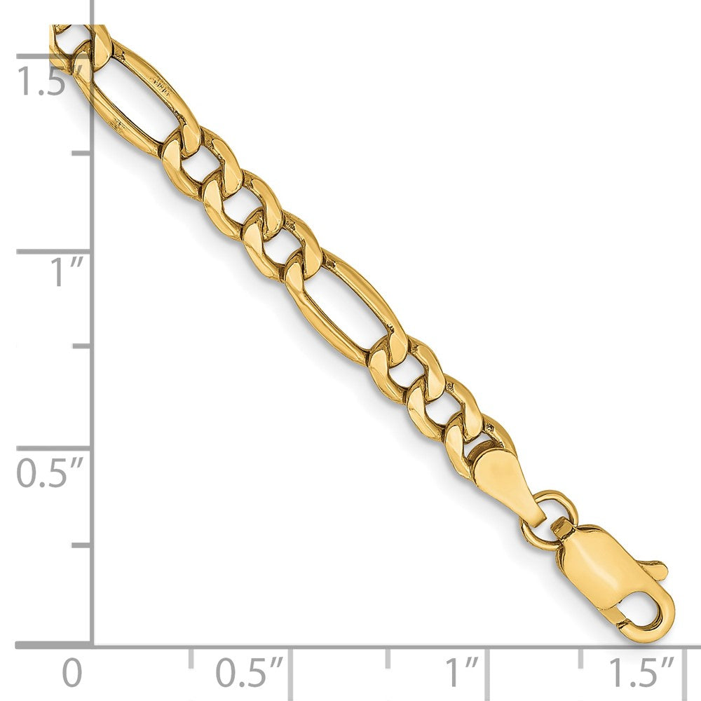 10K Gelbgold 4.2mm Halbmassiv Figaro Gliederarmband