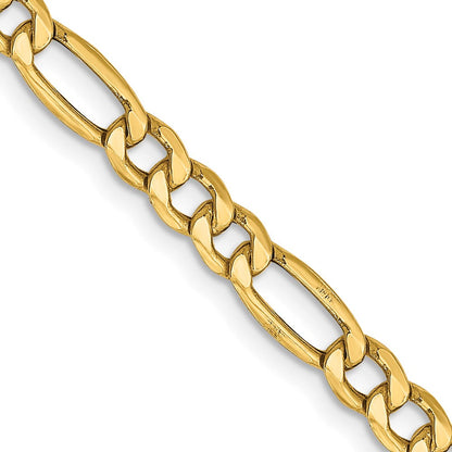10K Gelbgold 4.2mm Halbmassiv Figaro Halskette