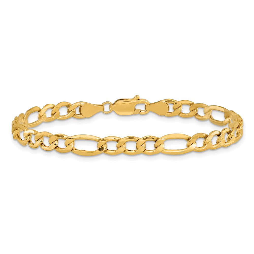 10K Gelbgold 5.35mm Halbmassiv Figaro Gliederarmband