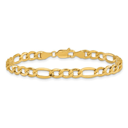 10K Gelbgold 5.35mm Halbmassiv Figaro Gliederarmband