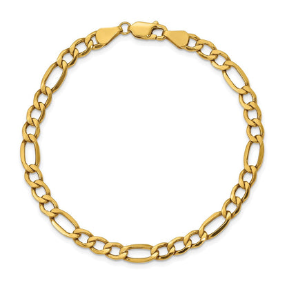 10K Gelbgold 5.35mm Halbmassiv Figaro Gliederarmband