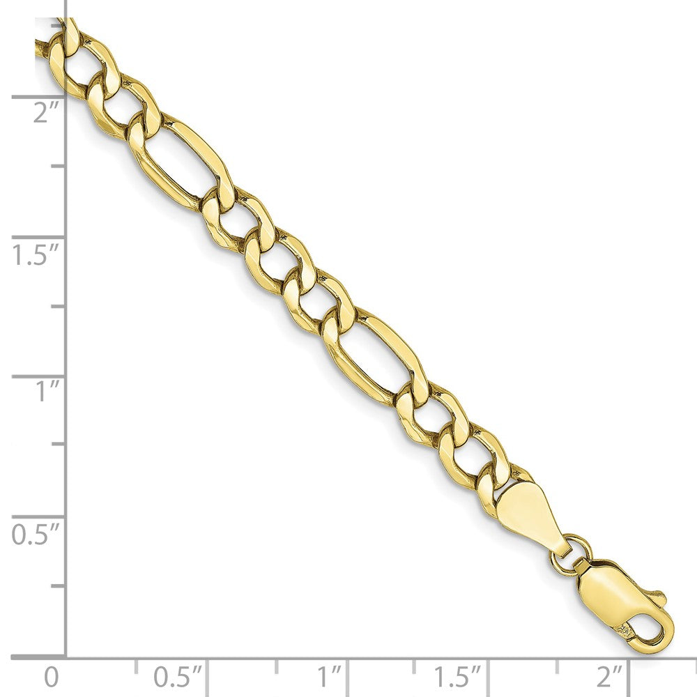 10K Gelbgold 5.35mm Halbmassiv Figaro Gliederarmband