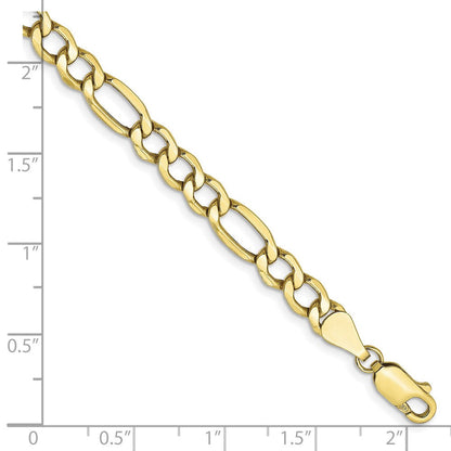 10K Gelbgold 5.35mm Halbmassiv Figaro Gliederarmband