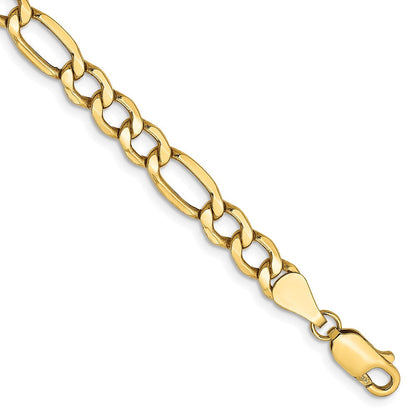 10K Gelbgold 5.35mm Halbmassiv Figaro Gliederarmband