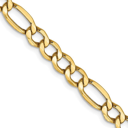 10K Gelbgold 5.35mm Halbmassiv Figaro Halskette