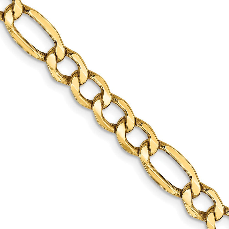 10K Gelbgold 5.35mm Halbmassiv Figaro Halskette