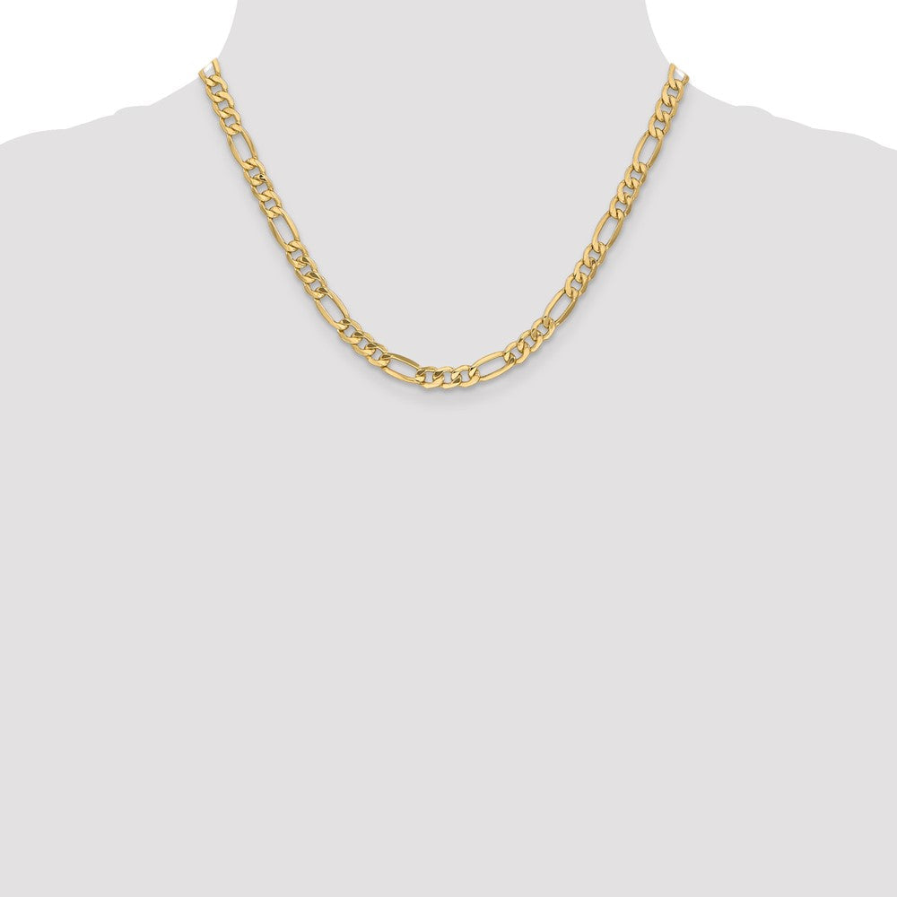 10K Gelbgold 6.25mm Halbmassiv Figaro Halskette