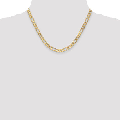 10K Gelbgold 6.25mm Halbmassiv Figaro Halskette