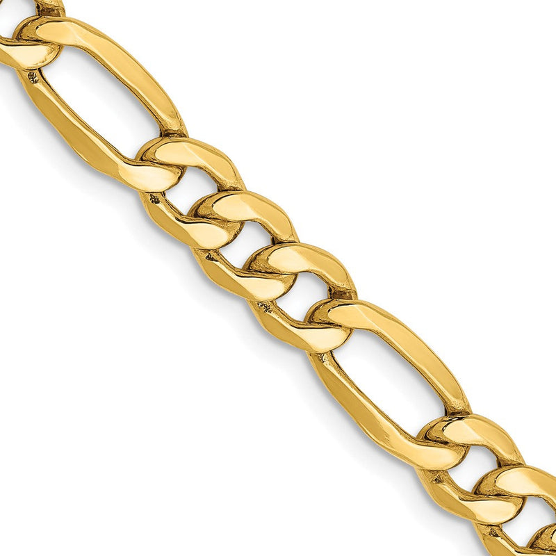 10K Gelbgold 6.25mm Halbmassiv Figaro Halskette
