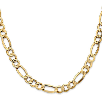 10K Gelbgold 7.3mm Halbmassiv Figaro Halskette