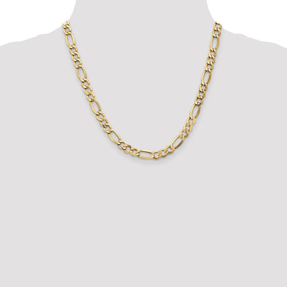 10K Gelbgold 7.3mm Halbmassiv Figaro Halskette