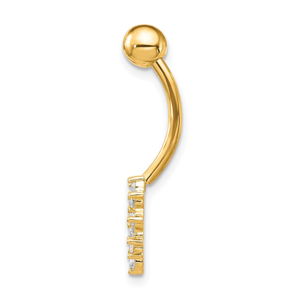 10K Gelbgold mit Zirkonia Herz Belly Hängend