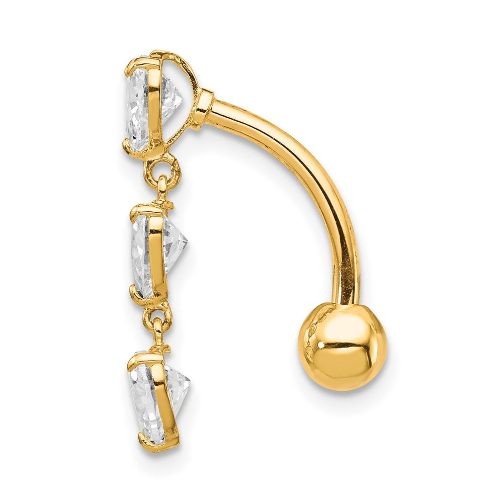 10K Gelbgold 5mm Zirkonia Herz Belly Hängend