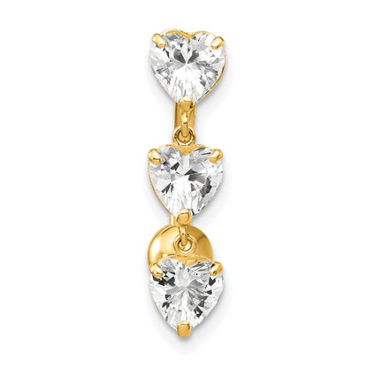 10K Gelbgold 5mm Zirkonia Herz Belly Hängend