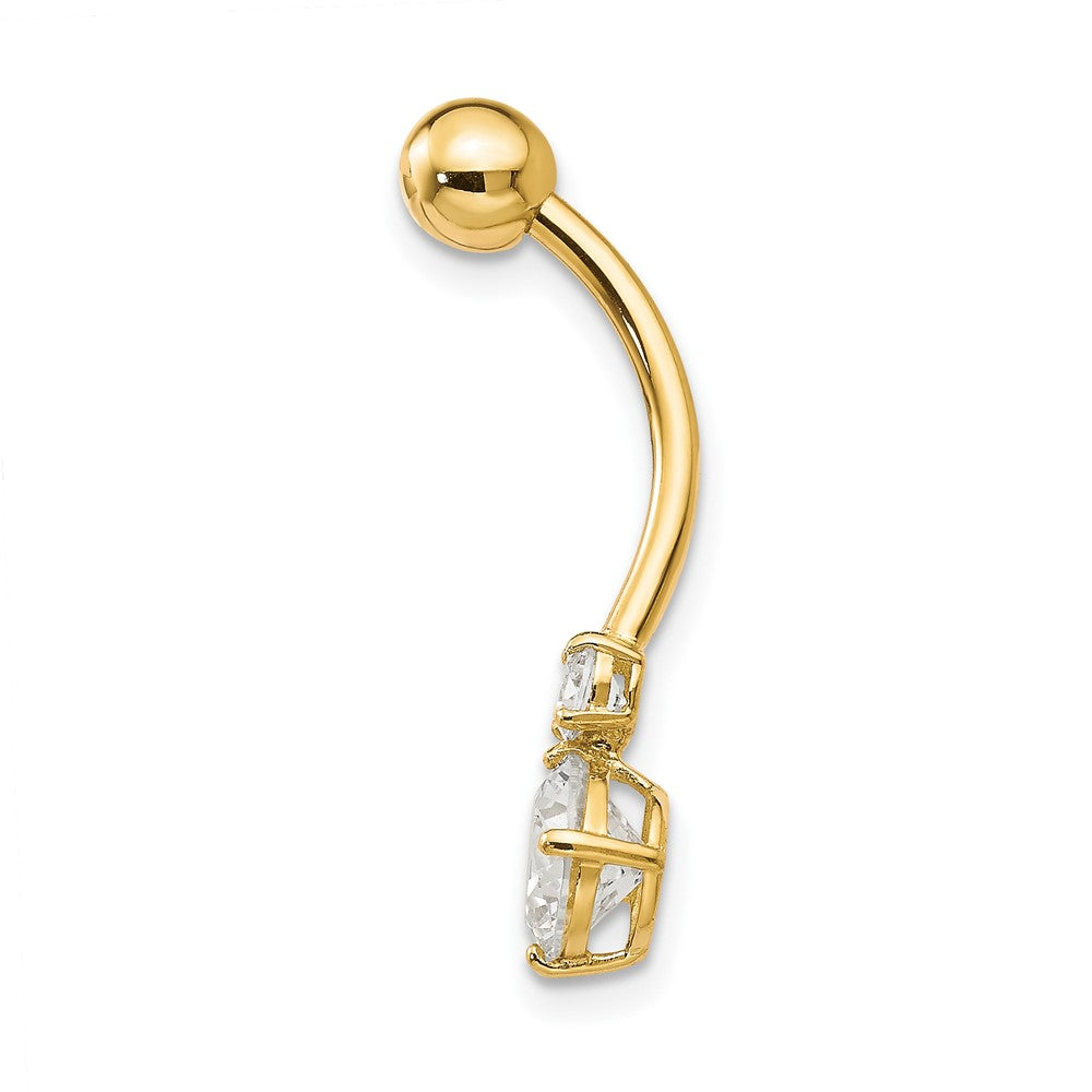 10K Gelbgold mit 3 und 6mm Czs Belly Hängend