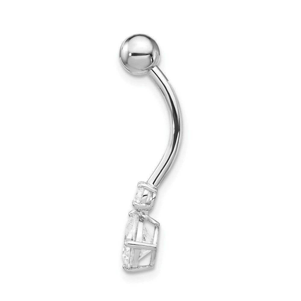 10K Weißgold mit 3 und 6mm Czs Belly Hängend