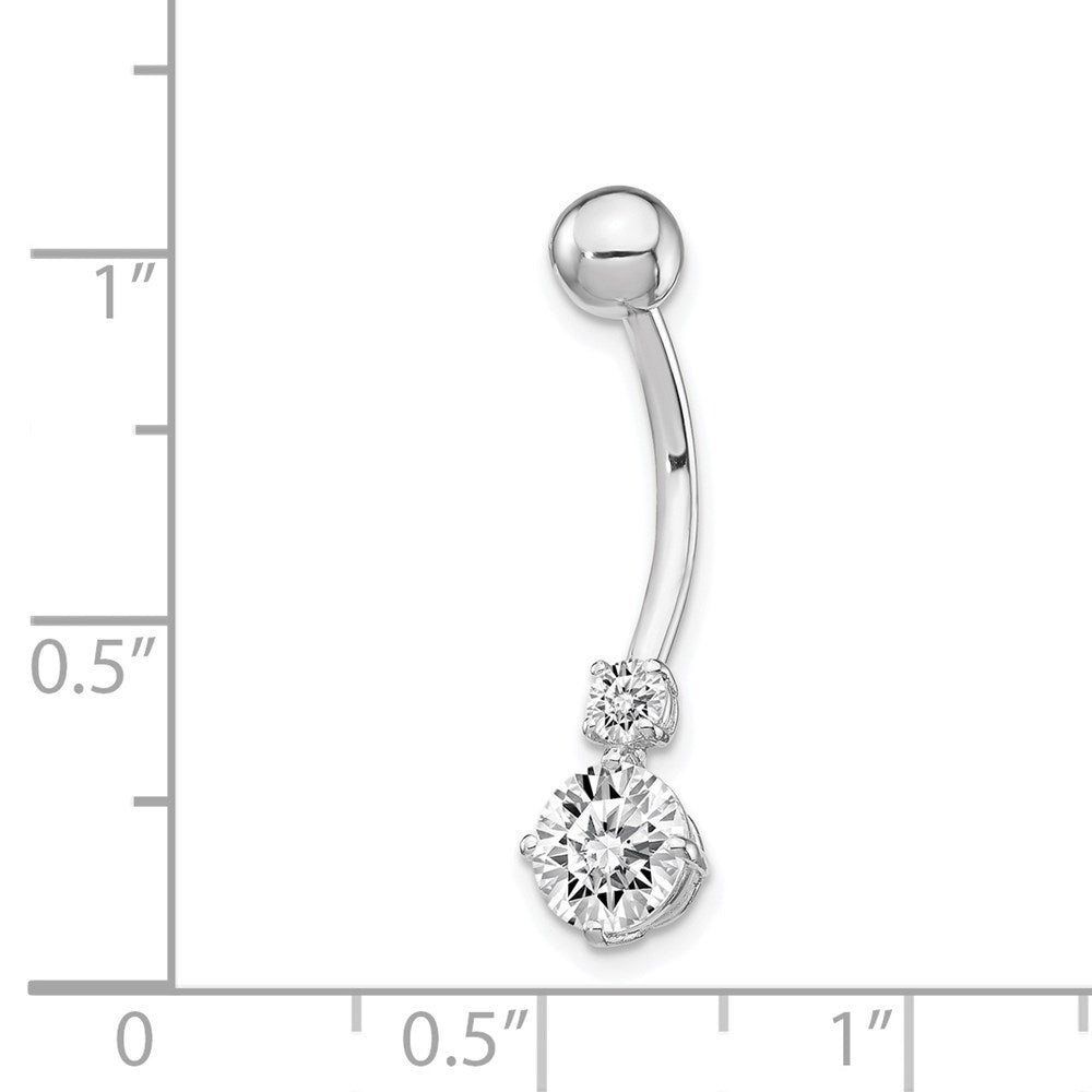 10K Weißgold mit 3 und 6mm Czs Belly Hängend