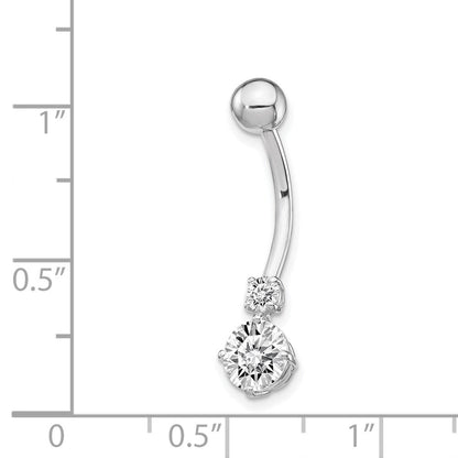 10K Weißgold mit 3 und 6mm Czs Belly Hängend