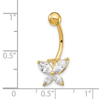 10K Gelbgold mit Groß Zirkonia Schmetterling Belly Hängend
