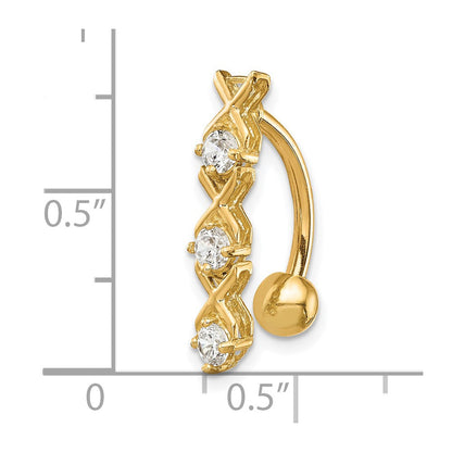 10K Gelbgold mit Zirkonia Xoxo Belly Hängend