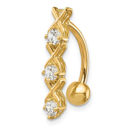 10K Gelbgold mit Zirkonia Xoxo Belly Hängend