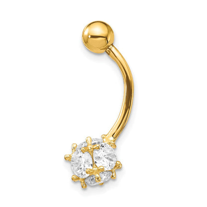 10K Gelbgold 7mm Zirkonia Kugel Belly Hängend
