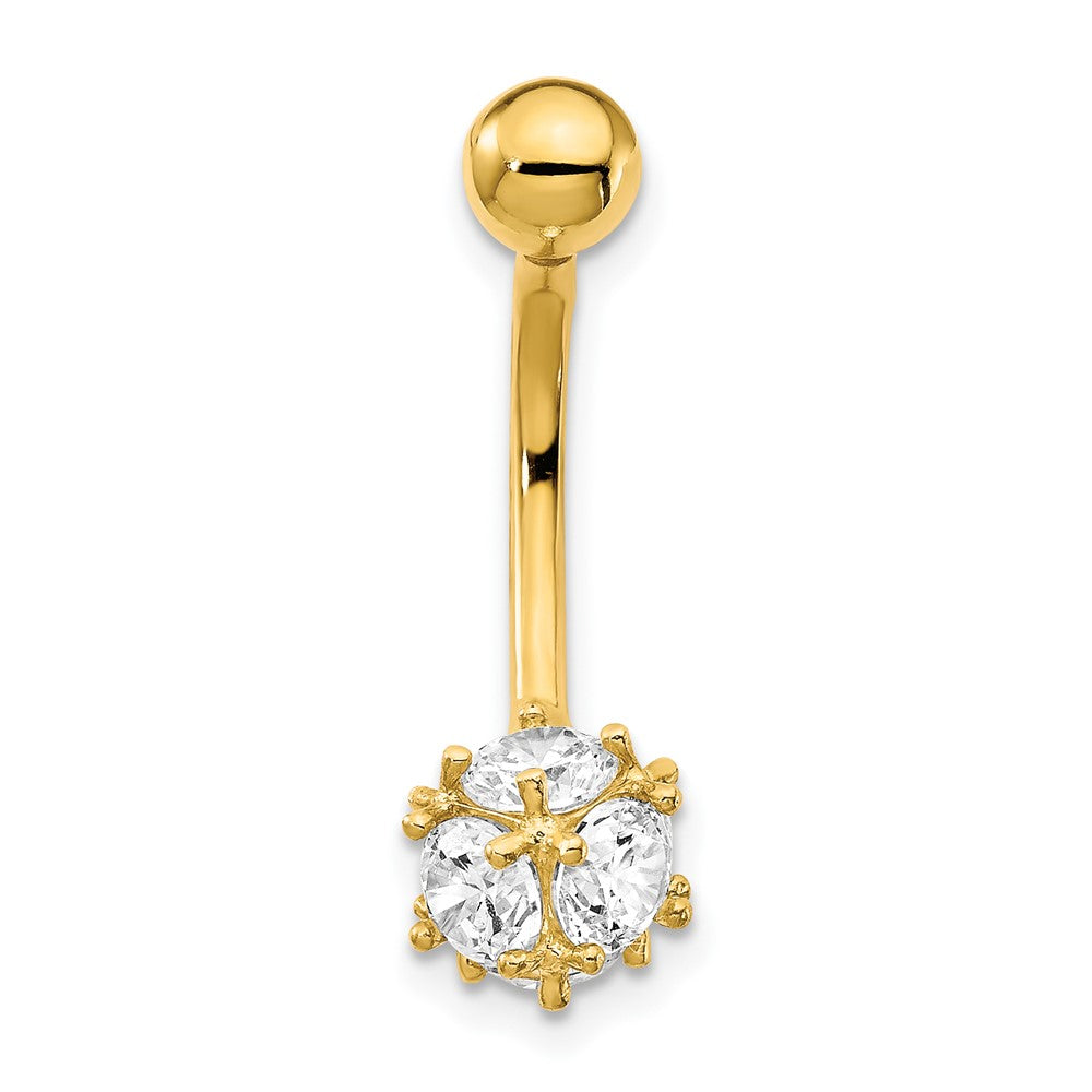 10K Gelbgold 7mm Zirkonia Kugel Belly Hängend