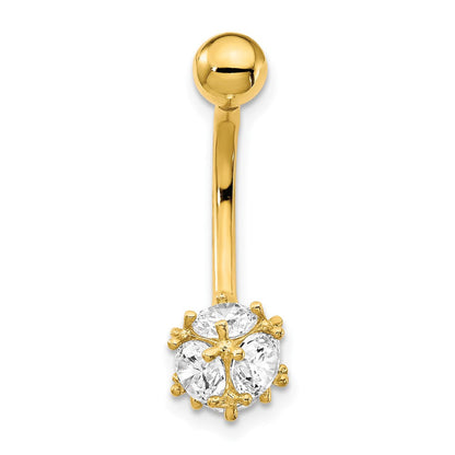 10K Gelbgold 7mm Zirkonia Kugel Belly Hängend