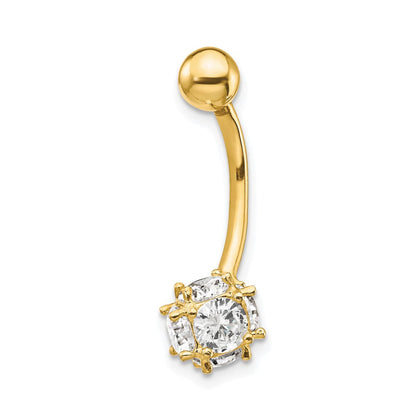 10K Gelbgold 7mm Zirkonia Kugel Belly Hängend
