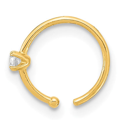 10K Gelbgold 10K 20 Stärke Zirkonia Creole Nasen Ring Body Schmuck